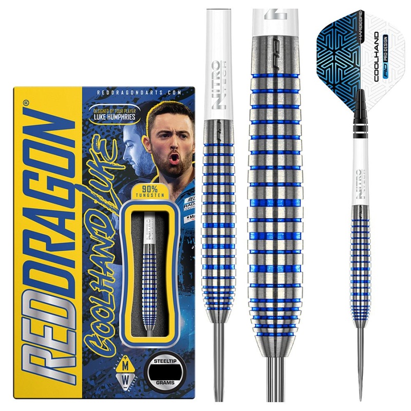 Red Dragon Luke Humphries TX3 SE 90% Tungsten Steel Tip Darts Blue 22 grams