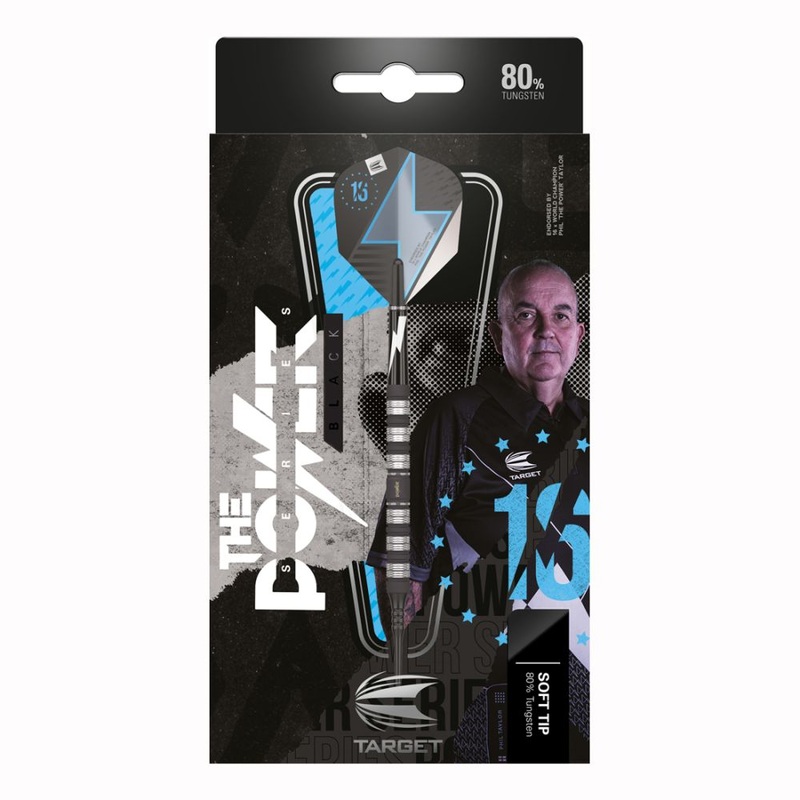The Power Series Black 80% Tungsten Soft Tip Darts 18 grams