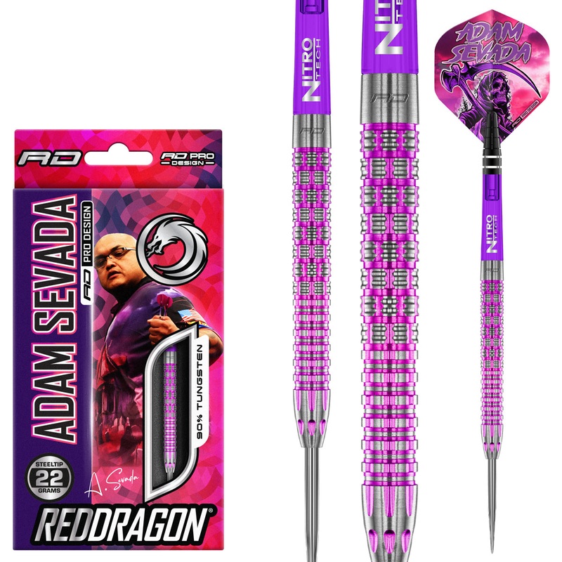 Adam Sevada 90% Tungsten Steel Tip Darts by Red Dragon 22 Gram