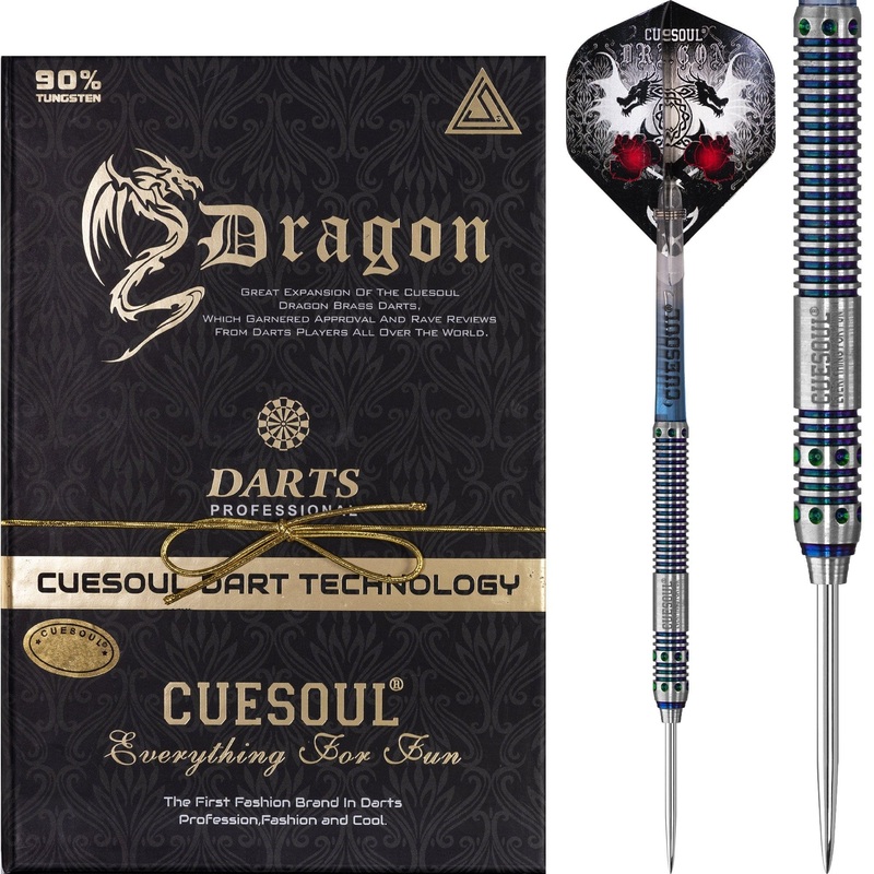 *Cuesoul – Steel Tip Tungsten Darts – Dragon – Blue 22g