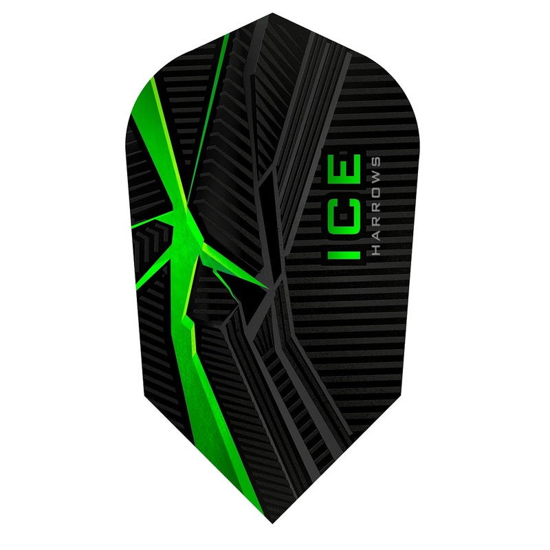 ICE Recut Green Slim Dart Flights By Harrows Green