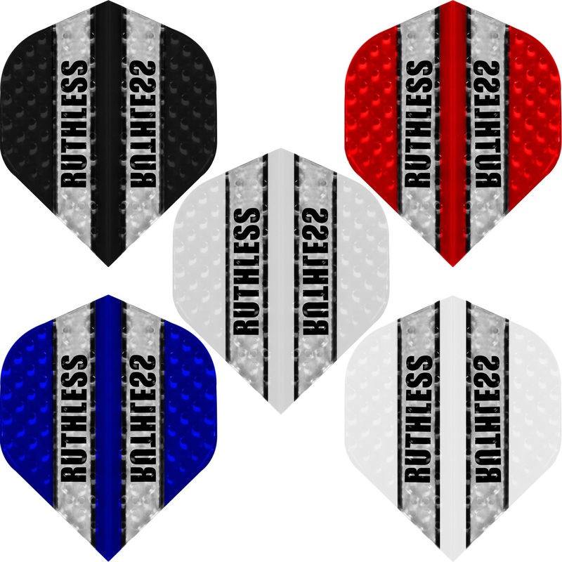 *Ruthless – Clear Panel Embossed – Dart Flights – 100 Micron – No2 – Std Red