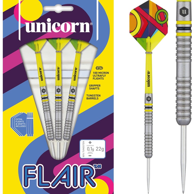 *Unicorn Flair Darts – Steel Tip – Style 3 – Natural Ringed 22g