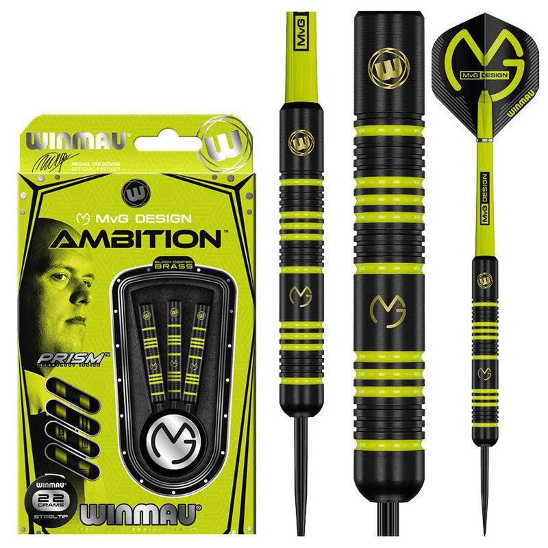 Winmau MvG Ambition Brass Steel Tip Darts 22 GRAM