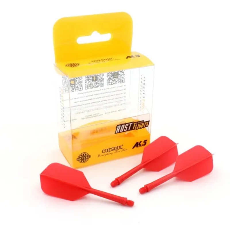 CUESOUL ROST AK5 Integrated Dart Shaft & Flight – Slim Shape – Medium – Red Red Medium (28mm in length excluding thread) Slim
