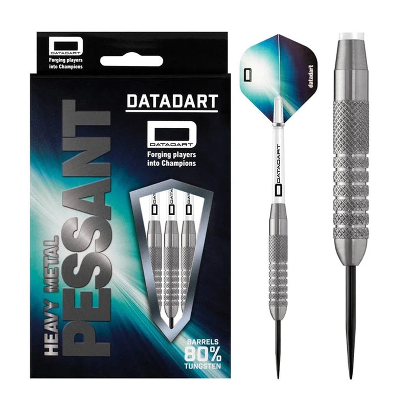 DataDart Heavy Metal Pessant 80% Tungsten Steel Tip Darts Ringed 34 GRAM