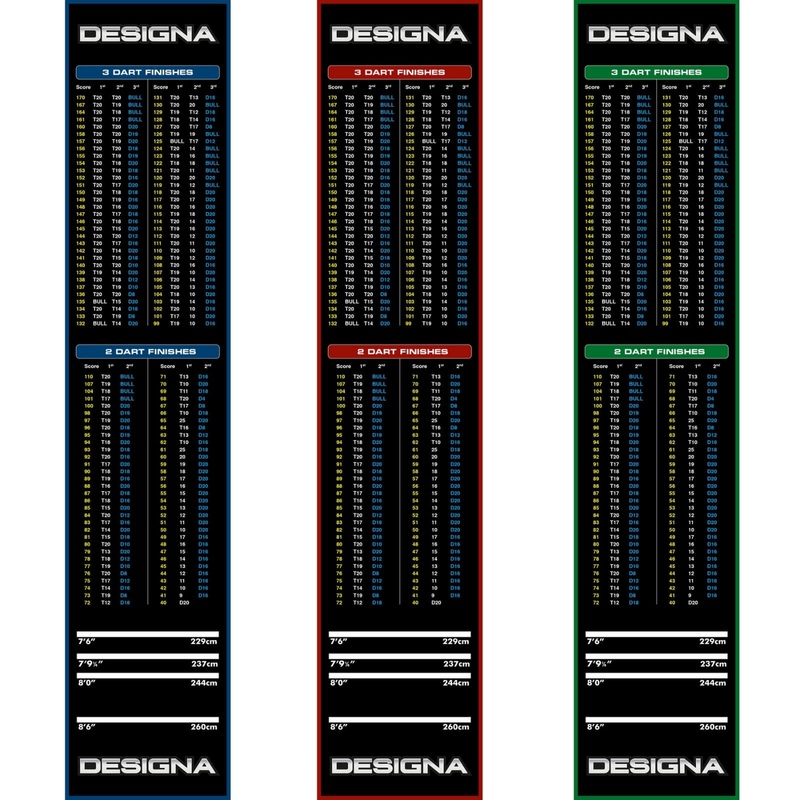 Designa – Carpet Dart Mat – Checkouts – 290cm x 60cm Blue
