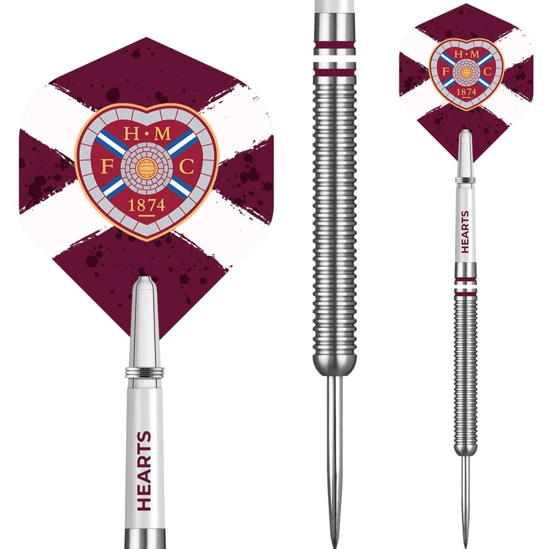 Heart of Midlothian FC – Official Licensed – Hearts – Steel Tip Darts – Tungsten – 24g 24g