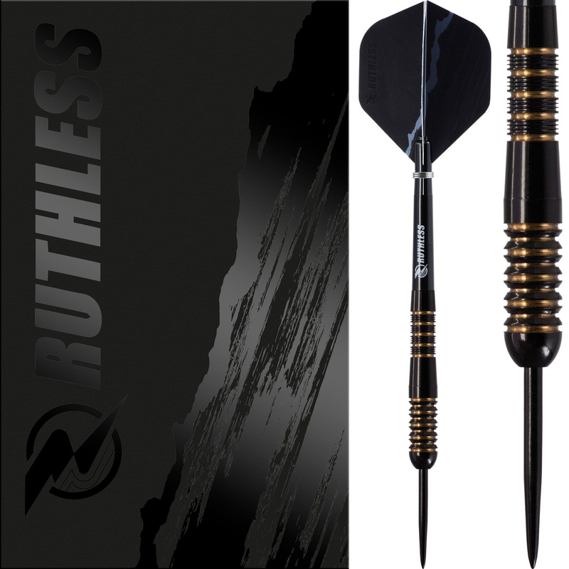 *Ruthless Black Wolf Darts – Steel Tip Tungsten – Gold Ring 21g