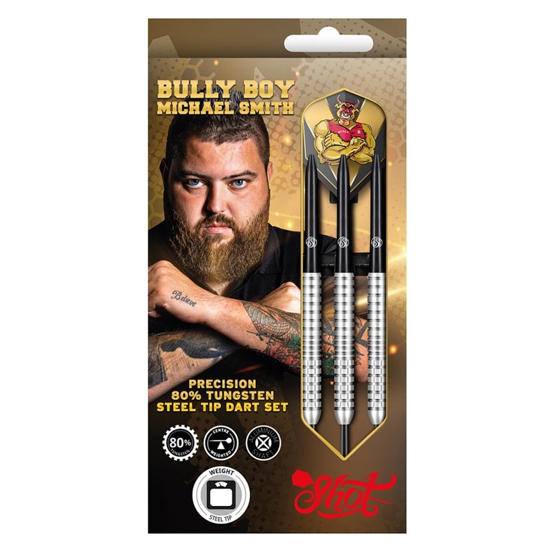 Shot Michael Smith Bully Boy Precision Steel Tip Darts 80% Tungsten 2023 22 grams