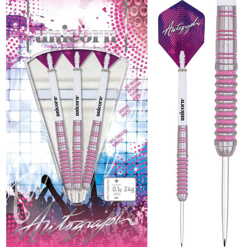 Unicorn Autograph Darts – Steel Tip – Pink 22g