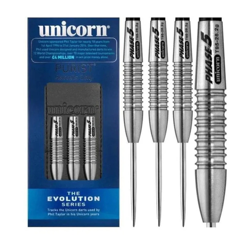 Unicorn Purist Phase 5 Natural 95% Tungsten Steel Tip Darts 26 Gram