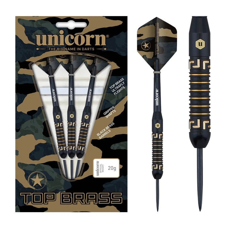 Unicorn Top Brass Style 1 Steel Tip Darts 20 GRAM