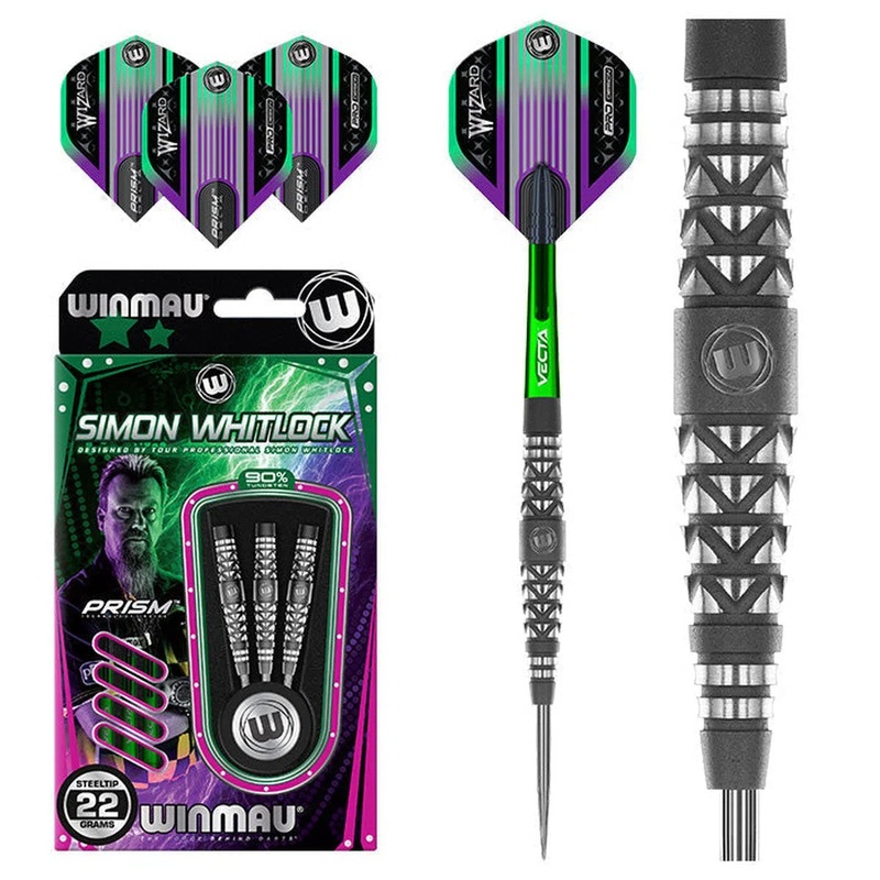 Winmau Simon Whitlock Atomised 90% Tungsten Steel Tip Darts 22 GRAM