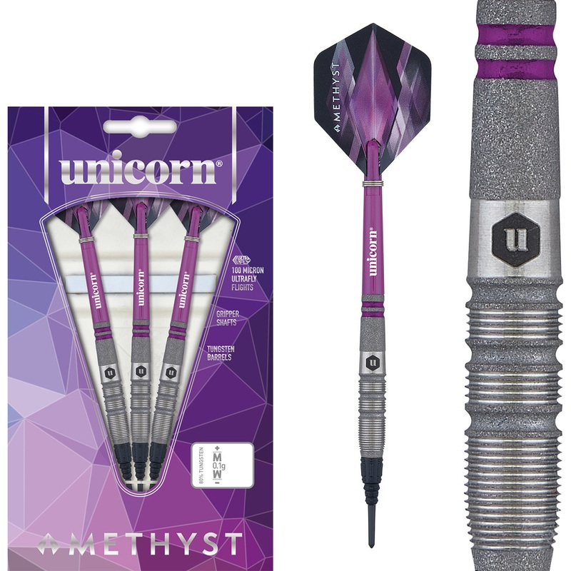 Amethyst 3 80% Tungsten Soft Tip Darts by Unicorn 19 Gram