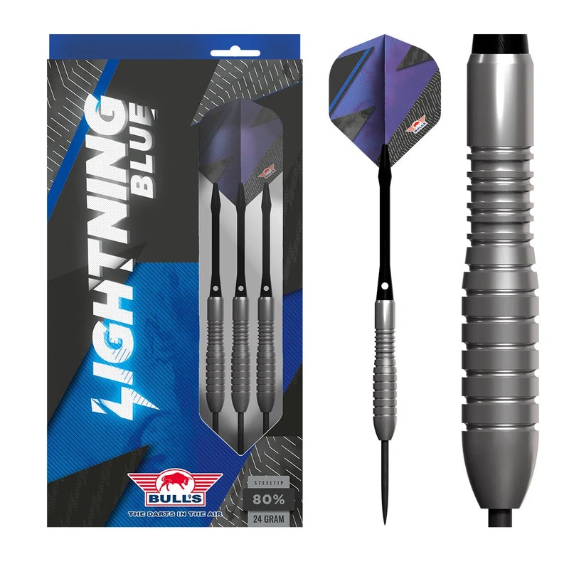 Bull’s NL Lightning Blue 80% Tungsten Steel Tip Darts 22 GRAM