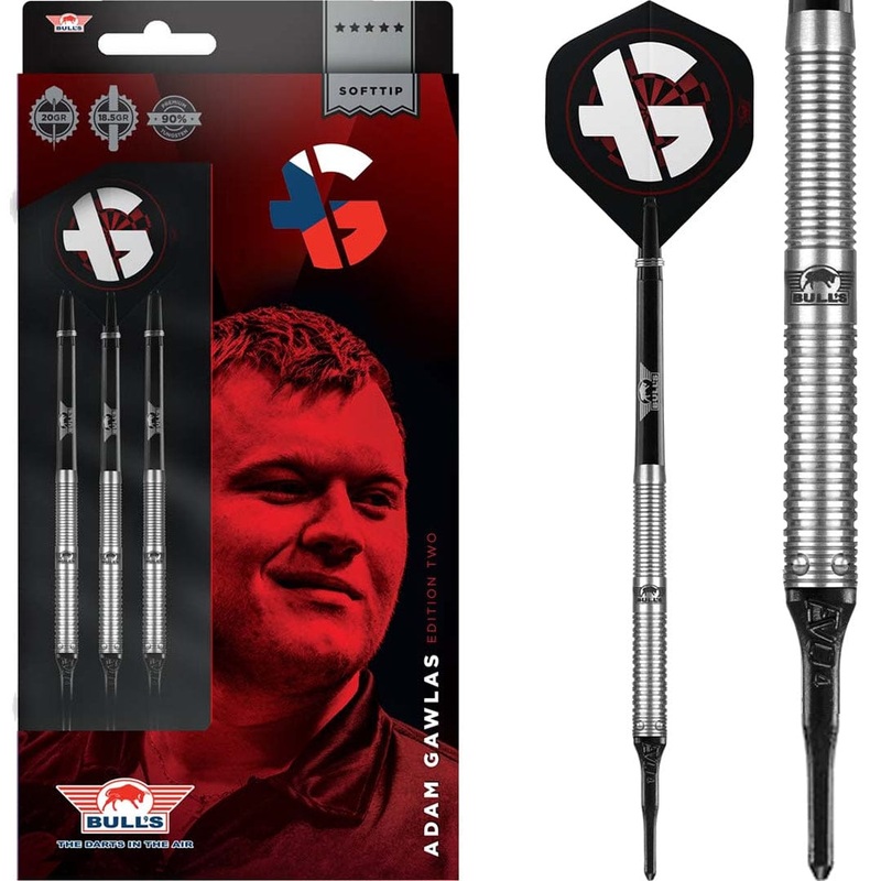 *Bulls Adam Gawlas Darts – Soft Tip – 90% Tungsten – E2 – Natural – 20g 20g