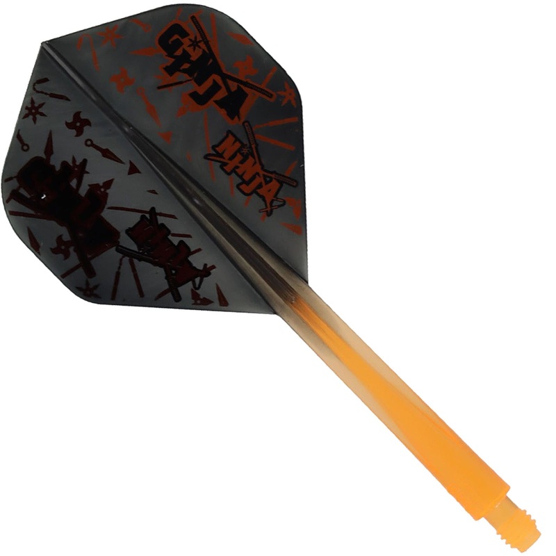 Condor AXE Dart Flights – Matt Campbell – Ginja Ninja – Standard – Black & Orange Long