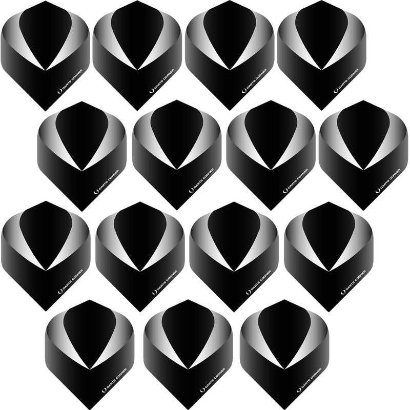 *Darts Corner Logo 100 Dart Flights – No2 – Std – 5 Sets – Black