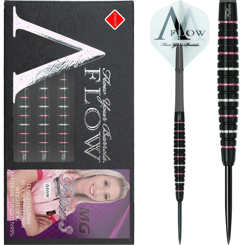 Dynasty Darts – Black Line CT – Steel Tip – Fallon Sherrock – Black & Pink – 24g 24g