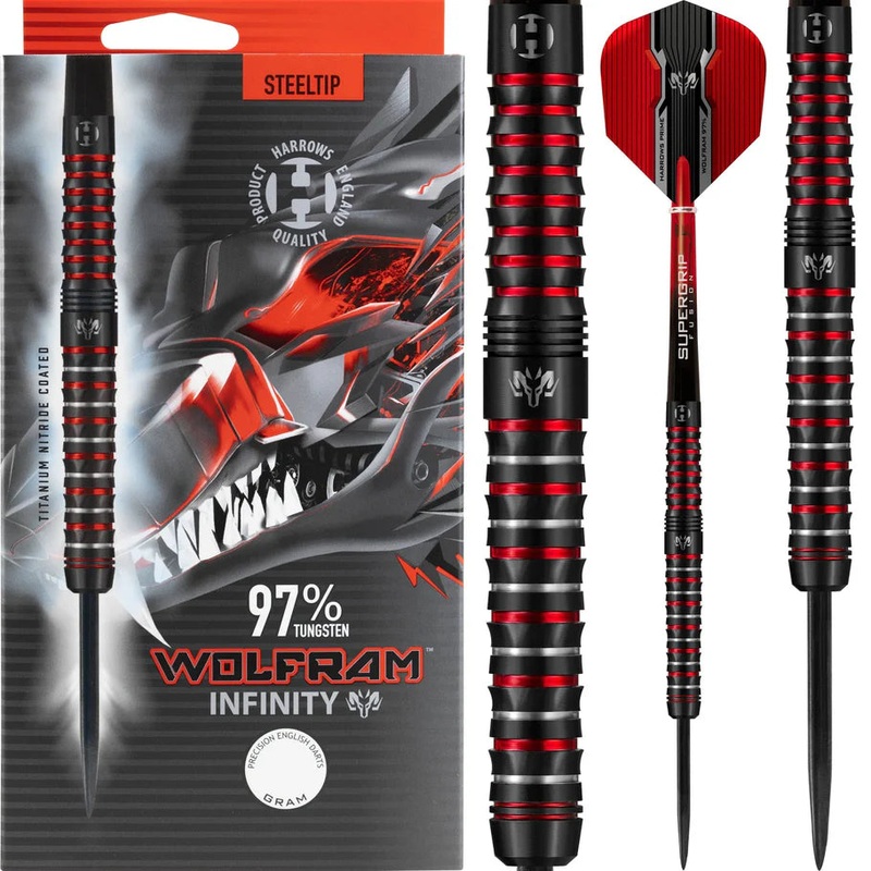 Harrows Wolfram Infinity – Steel Tip Darts – 97% Tungsten – 25g