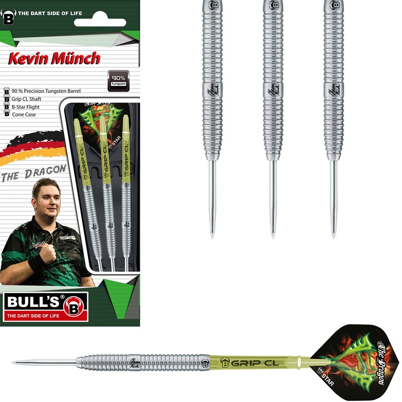 Kevin Munch 90% Tungsten Steel Tip Darts by Bulls 21 Gram