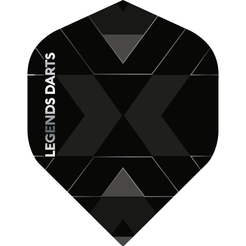 *Legend Darts – Pro Series – Dart Flights – 100 Micron – Std – No2 – Black and Grey