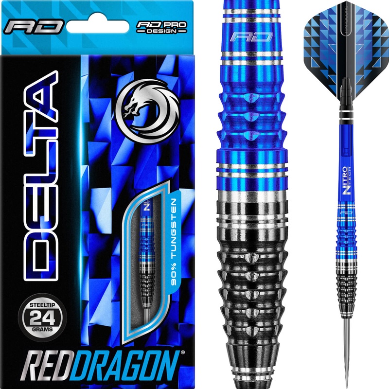 Red Dragon – Delta 2 Darts – Steel Tip – 90% Tungsten – 24g 26g 24 grams