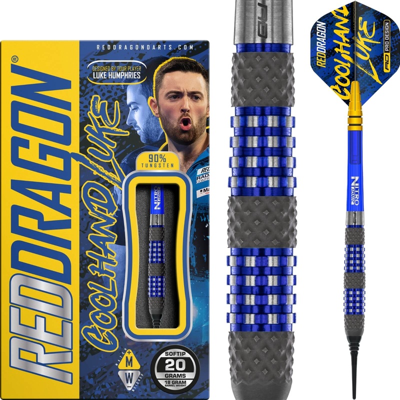 Red Dragon – Luke Humphries TX2 Atomised Darts – Soft Tip – 90% Tungsten – 20g
