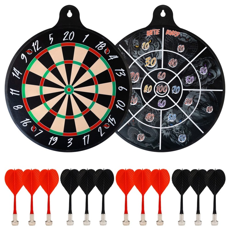 Ruthless Battle Board- Family Dual Dartboard Game – Magnetic Inc 4 sets of Magnetic darts