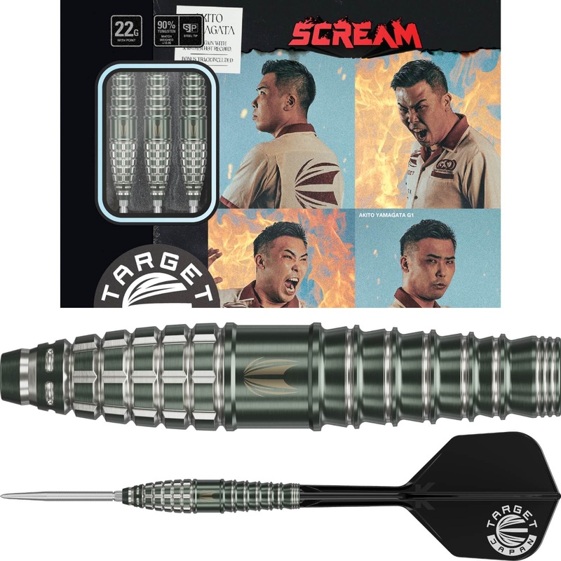 Target Japan – Akito Yamagata Scream Gen 1 Darts – Swiss Point – Steel Tip – 90% Tungsten – 22g
