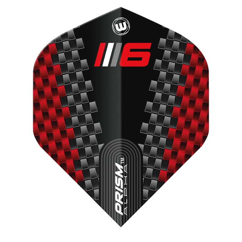 Winmau Prism Alpha Blade 6 Chevron Black Dart Flights No2 Standard