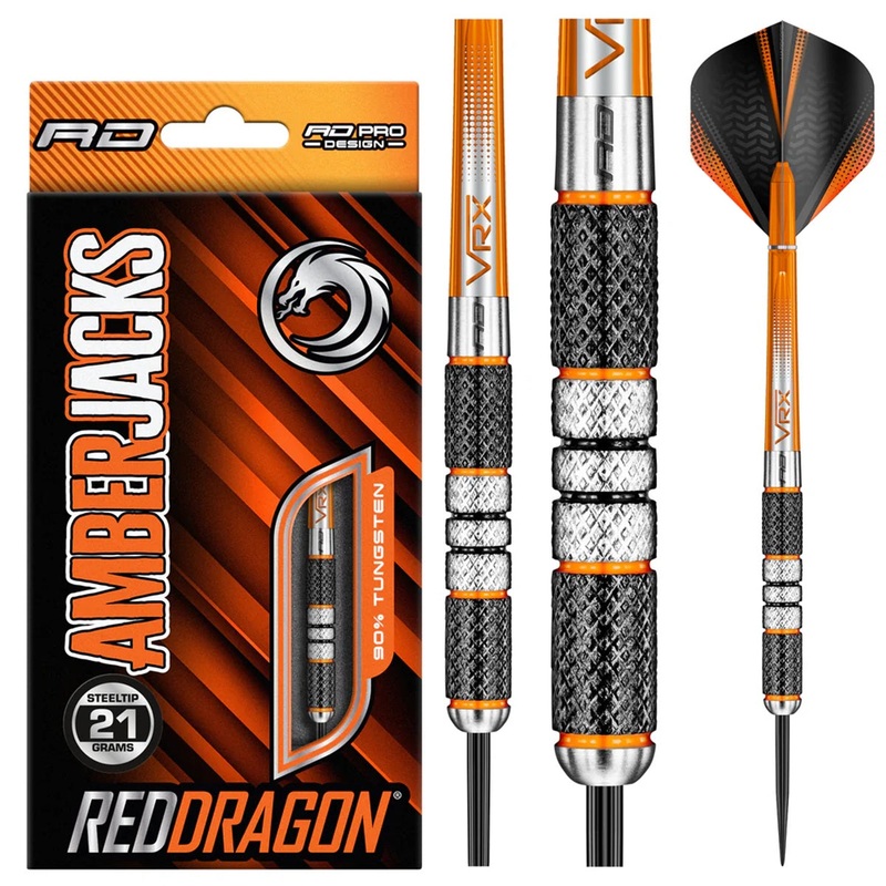 Amberjack 2 90% Tungsten Steel Tip Darts by Red Dragon 21 Gram