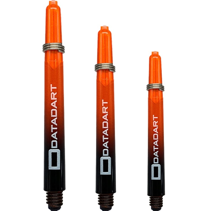 Datadart Argon Shafts – Polycarbonate Dart Stems – Black & Orange Medium