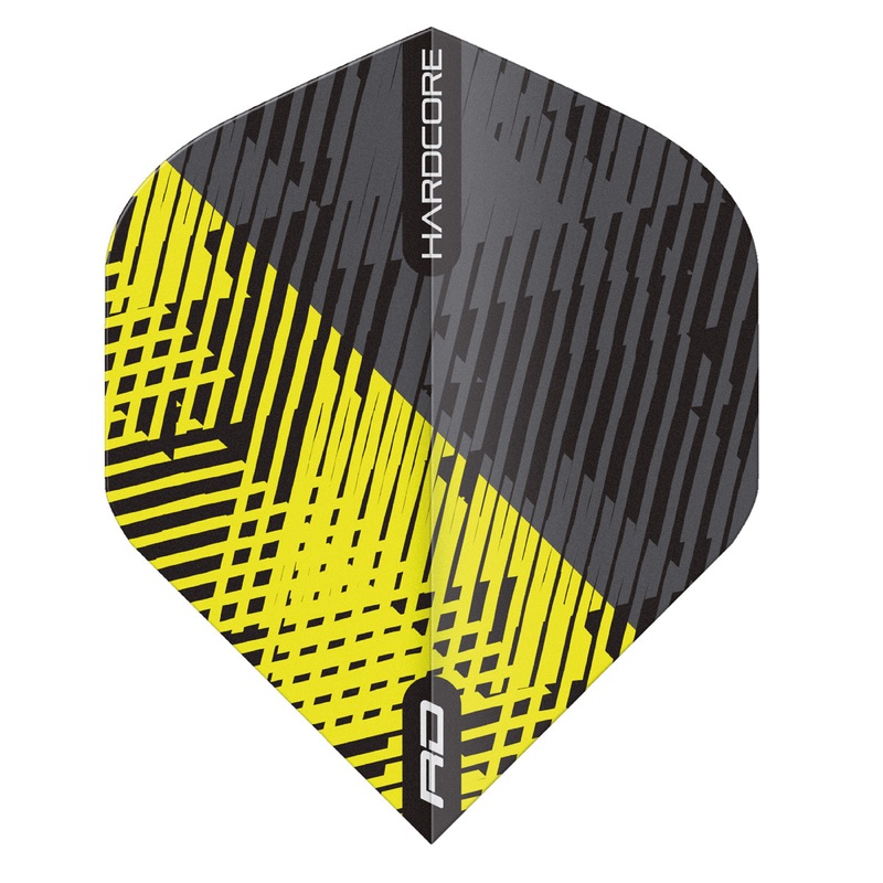 Hardcore Radical Yellow & Black Fleck Standard Dart Flights by Red Dragon