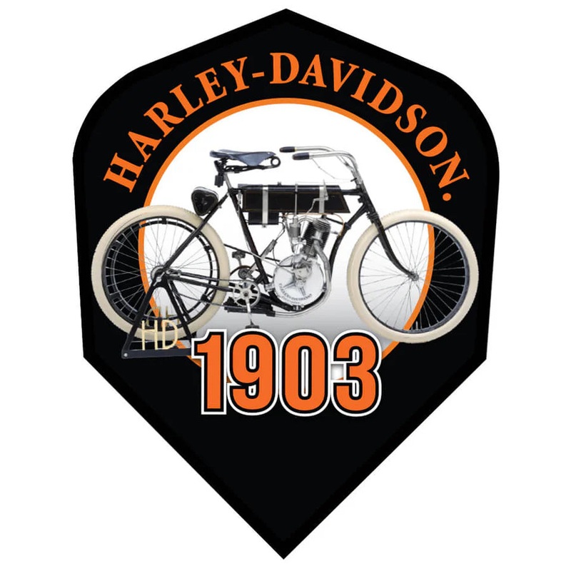 Harley-Davidson Dart Flights – Shape 1903 W Bike Shape 100 Micron Polymer