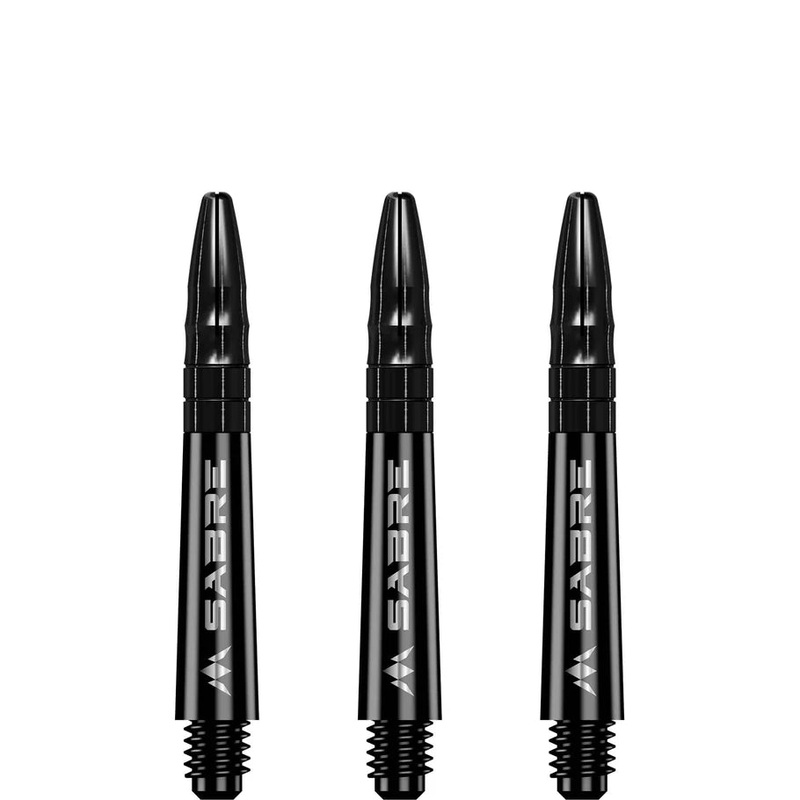 Mission Sabre Shafts – Polycarbonate Dart Stems – Black – Black Top – Short Black with Black Top Short (36mm in length excluding thread) Polycarbonate