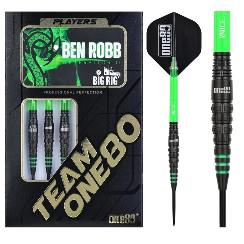 One80 Ben Robb V2 90% Tungsten Steel Tip Darts 21 GRAM