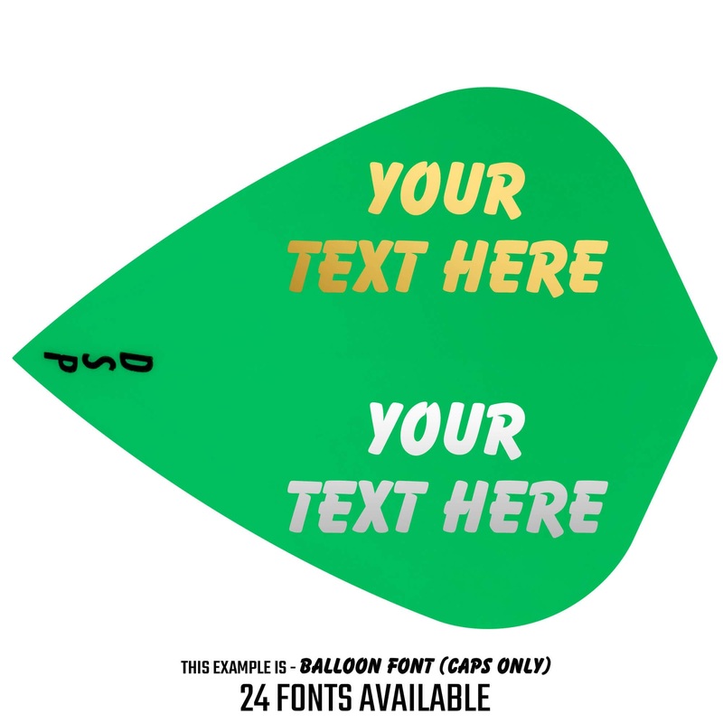 Personalised Flights – Hot Foil – 5 Sets – Poly Plain – Kite – Green Default Title