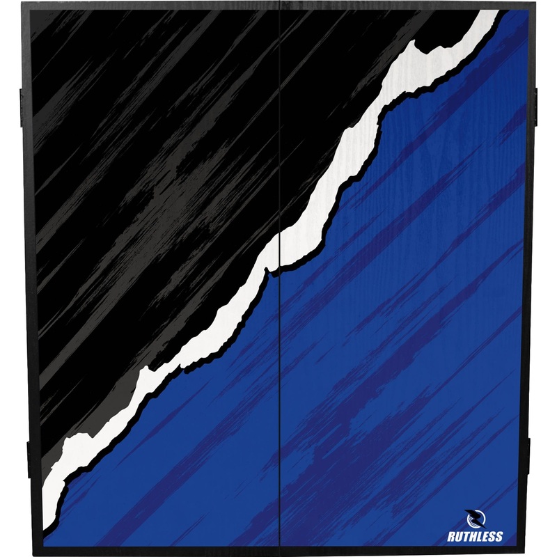 Ruthless Dartboard Cabinet – Square Design – RipTorn – Black & Blue