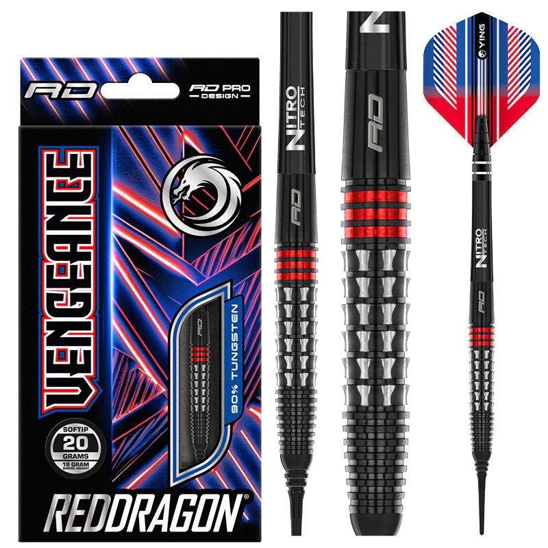 VENGEANCE Red 18 gram barrel/20 gram full 90% Tungsten SOFT TIP