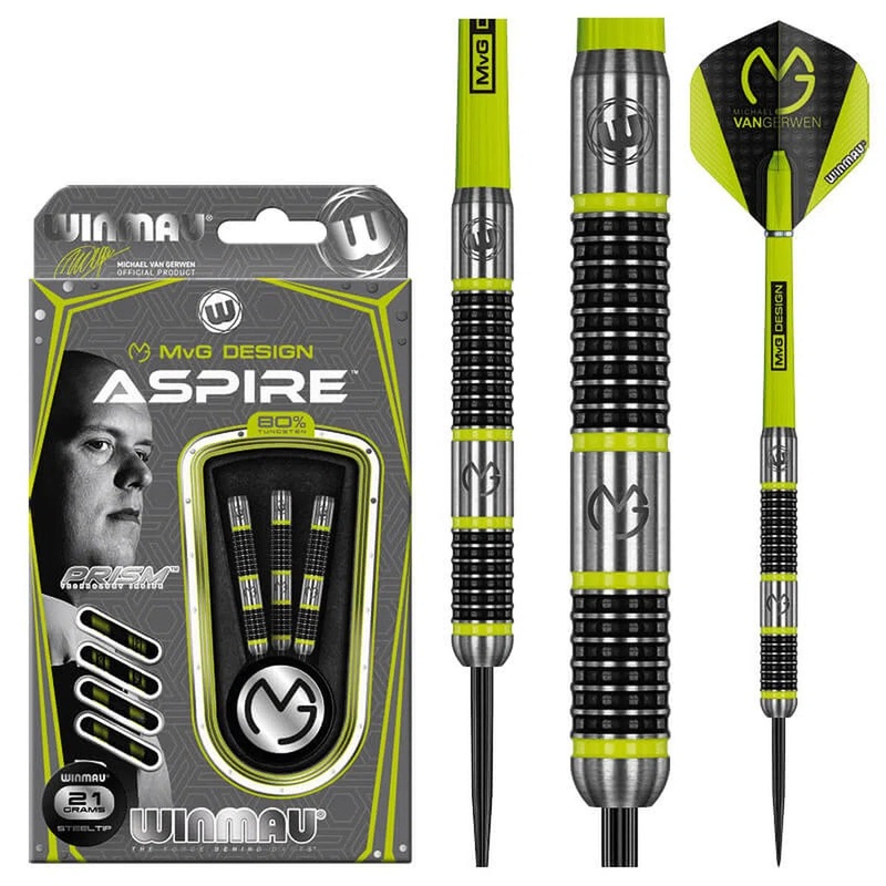 Winmau MvG Aspire 80% Tungsten Steel Tip Darts 21 GRAM