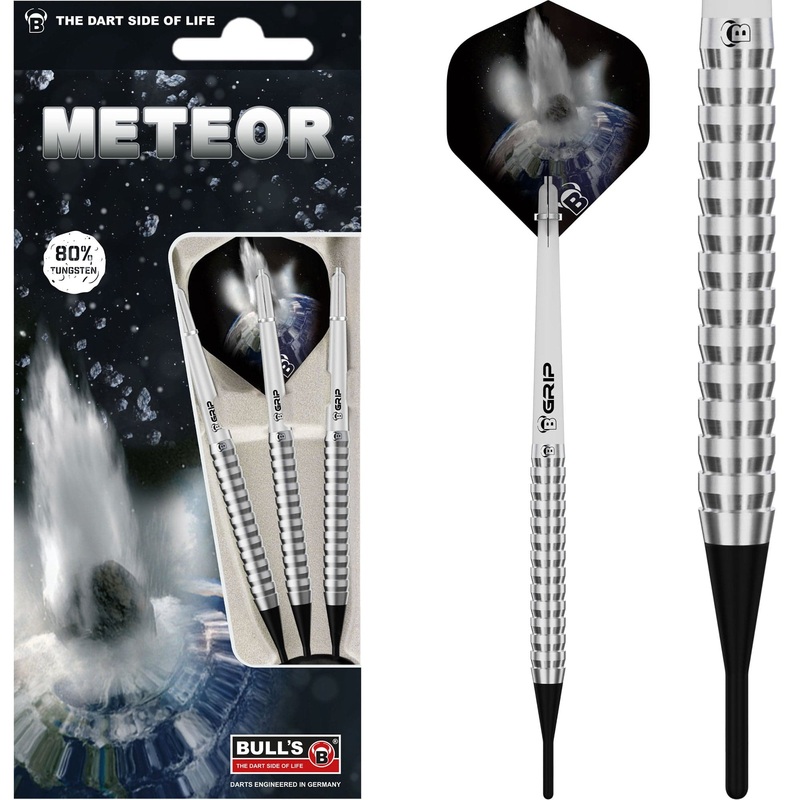 BULL’S Meteor Darts – Soft Tip – 80% Tungsten – MT4 – Full Shark 16g