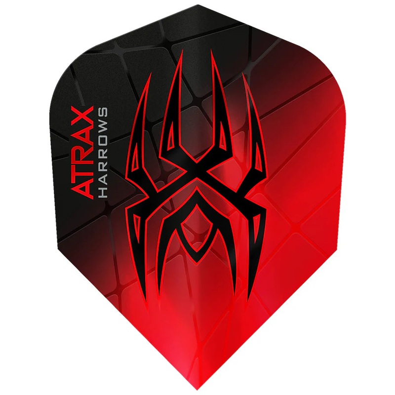 Harrows Atrax Red/Black Standard Dart Flights Standard 100 Micron Extra Strong