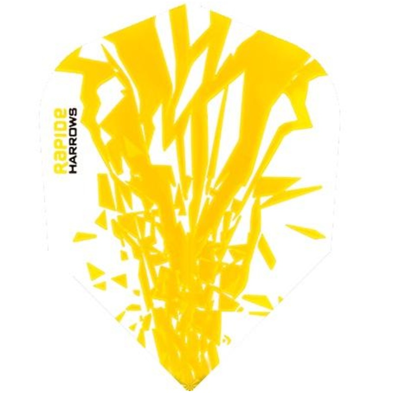 Harrows Rapide Yellow on White Dart Flights Yellow