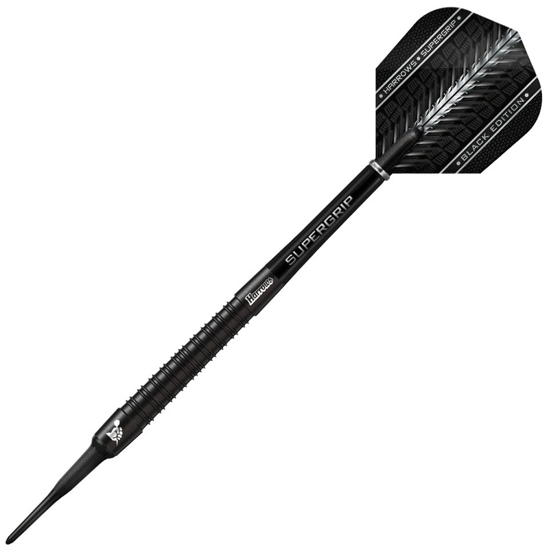 Harrows Supergrip Black Edition Soft Tip Darts – 16gm