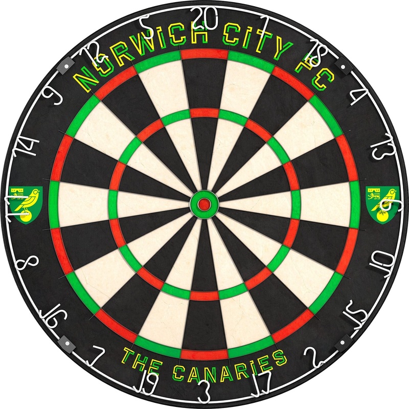 Norwich City FC – Official Licensed – The Canaries – Professional Dartboard – Crest with Name