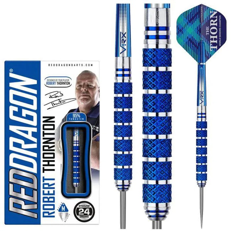 Red Dragon Robert Thornton Seniors WC Cobalt SE 95% Tungsten Steel Tip Darts 24 GRAM