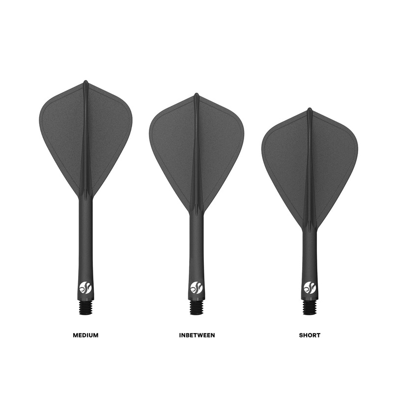 Shot Flight Deck – One Piece Dart Flight and Shaft System – Kite – Black Medium