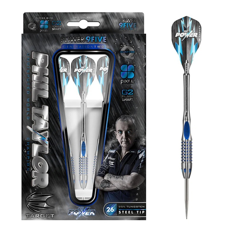 Target Darts Phil Taylor Power 9Five Gen 2 95% Tungsten Steel Tip Darts 22 GRAM